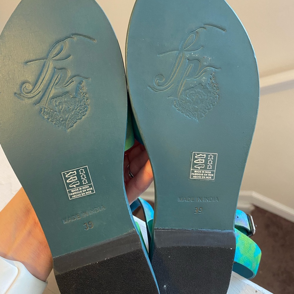 Sun Peaks Free People Leather Sandal Peacock Monarch 8 8.5 10 38 38.5 6.5NEW $78 - Picture 4 of 5